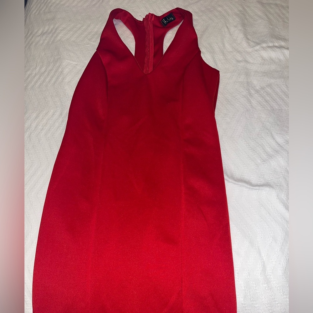 The Iris semi formal/formal red dress, zip up back, back cut outs